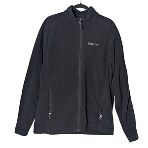 MARMOT Rocklin Full-Zip Jacket Black Lightweight 100 Weight Fleece Men's Large